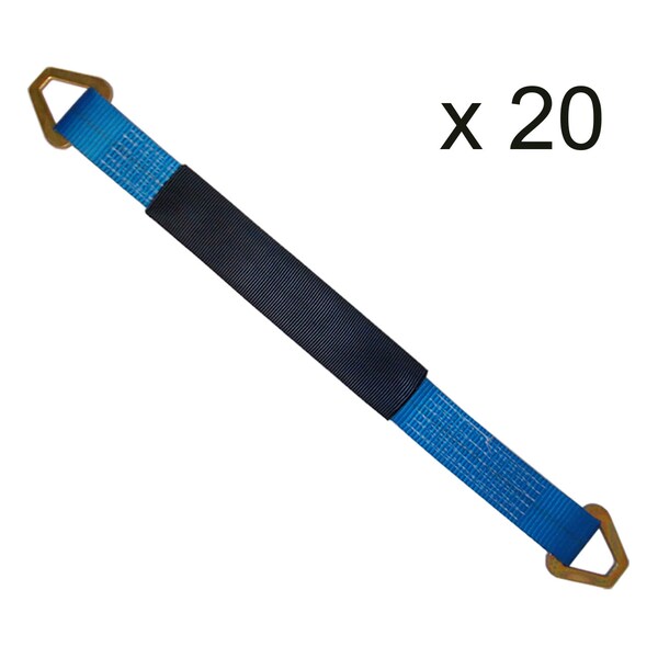 2 x 72 Axle Straps w/ Sleeve and D Rings, WLL- 3,333 lb, PK20